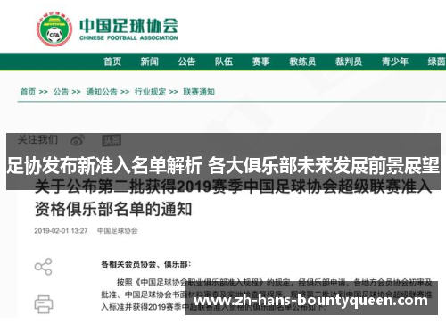 足协发布新准入名单解析 各大俱乐部未来发展前景展望 足协发布新准入名单解析 各大俱乐部未来发展前景展望