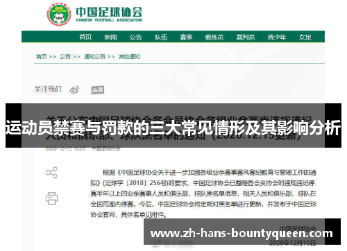 运动员禁赛与罚款的三大常见情形及其影响分析